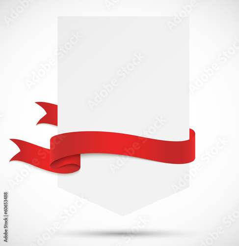 Banner with red ribbon