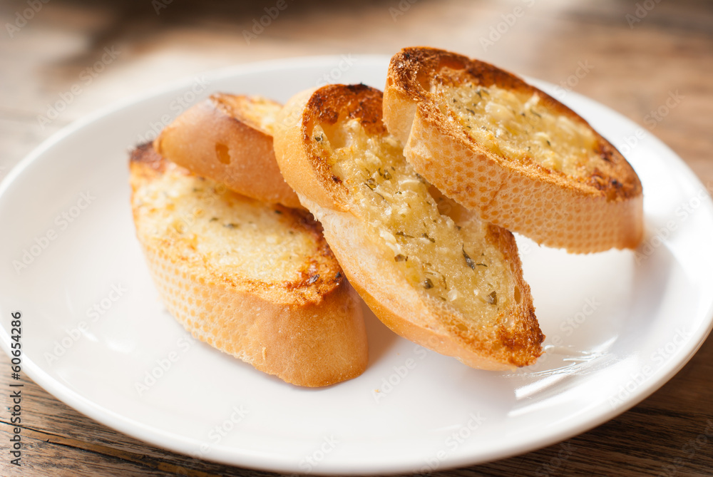 Garlic Bread on the plate