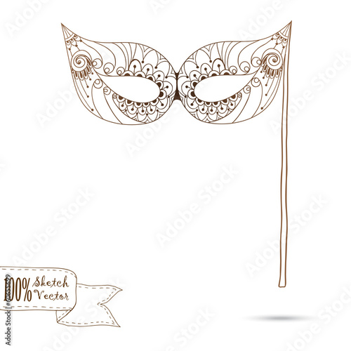 Sketch illustration of carnival mask