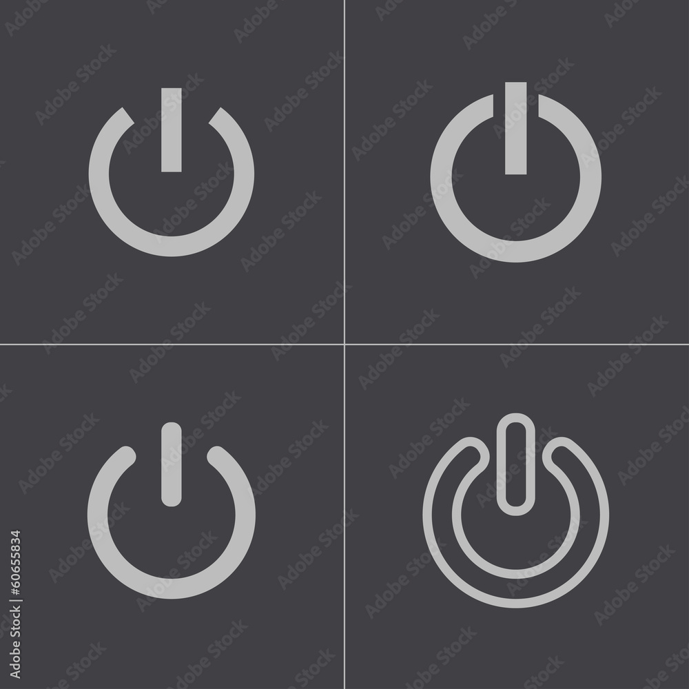 Vector black shut down icons set Vector black shut down icons set