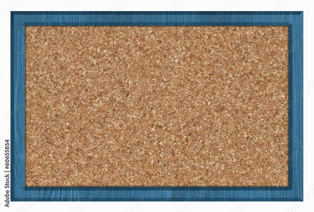 Fototapeta premium Cork board in a frame isolated over white background