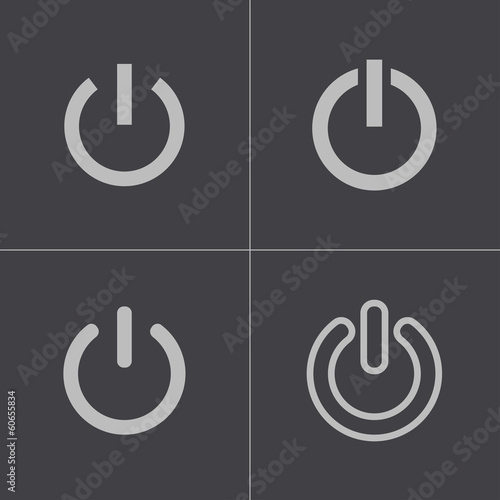 Vector black shut down icons set