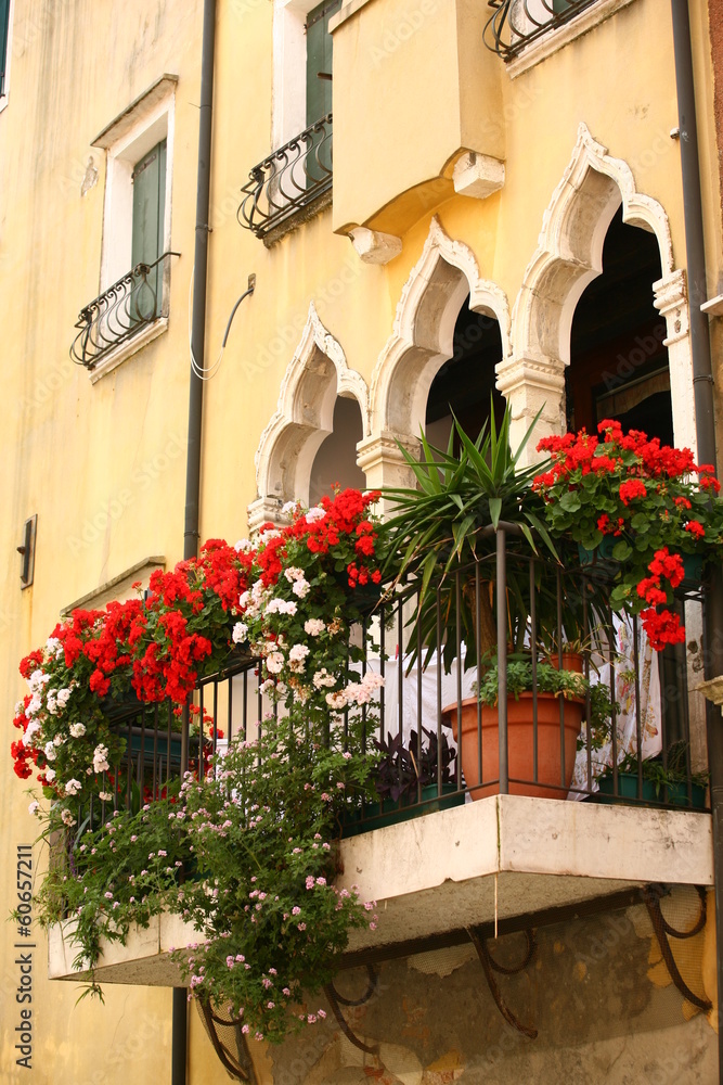Balcone fiorito a Venezia