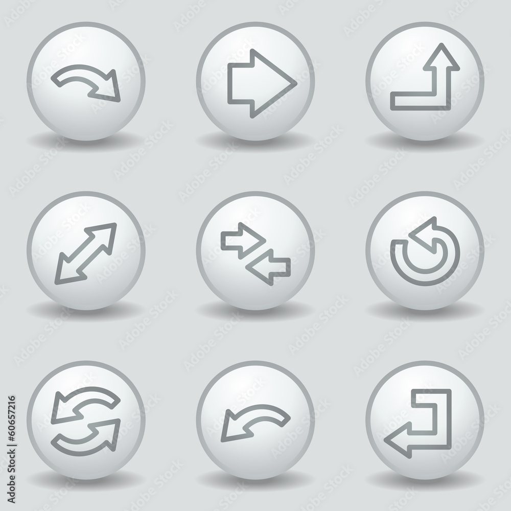 Arrows web icons set 1, circle white matt buttons Arrows web icons set 1, circle white matt buttons