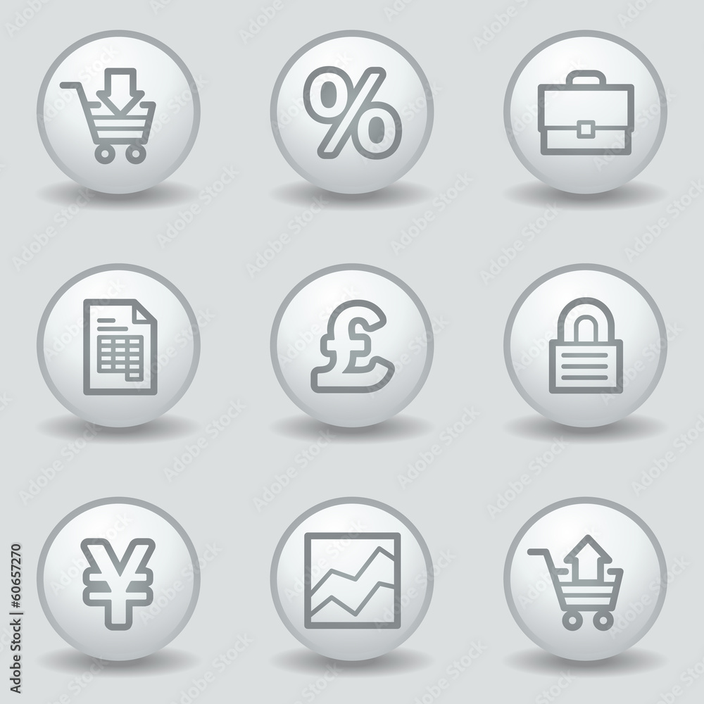 E-business web icons, circle white matt buttons E-business web icons, circle white matt buttons