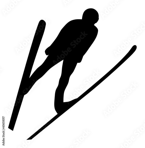 Silhouette of Ski Jumper