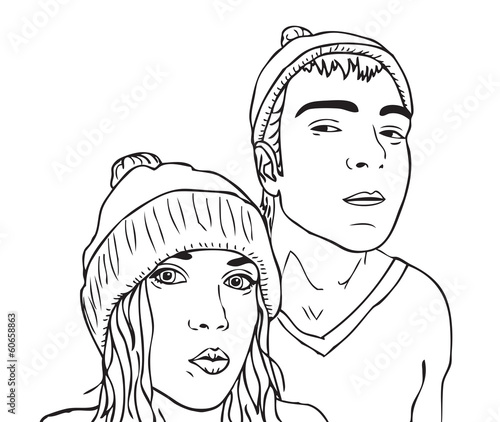 winter boy and girl