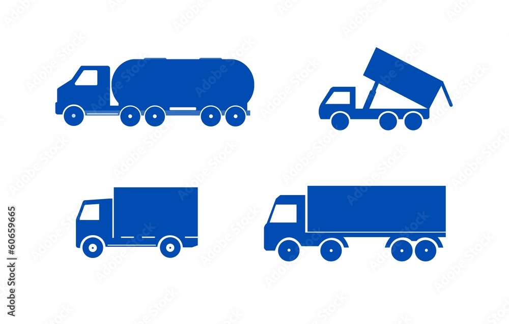 Camions de transport en 4 icônes Camions de transport en 4 icônes