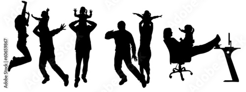 vector illustration with family silhouettes. photo