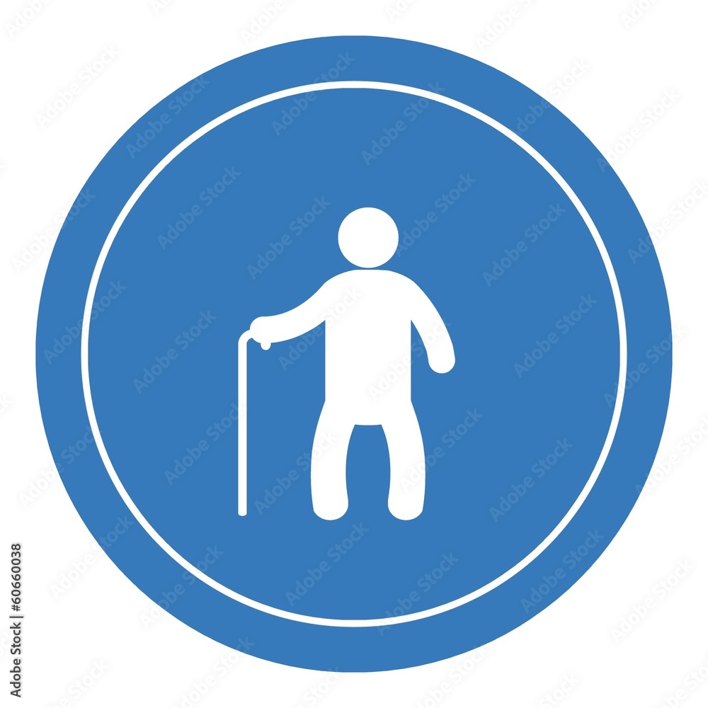 Personne âgée dans un panneau Personne âgée dans un panneau