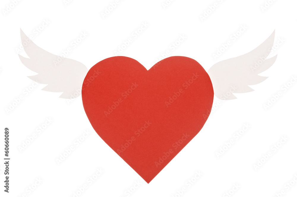 Heart shaped paper isolated on white Heart shaped paper isolated on white
