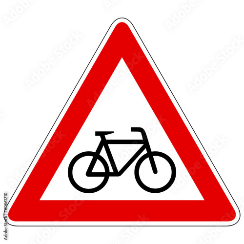 Radfahrer kreuzen (Aufstellung links) – Gefahrzeichen