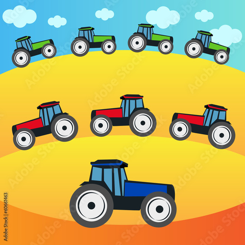 Tractors on the field