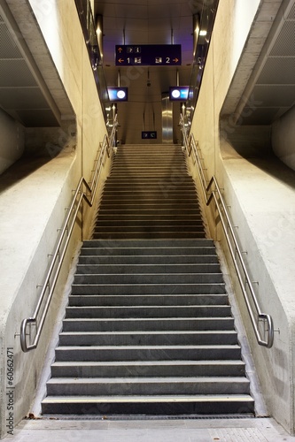 Stair to the trains in a station in Salzburg, Austria