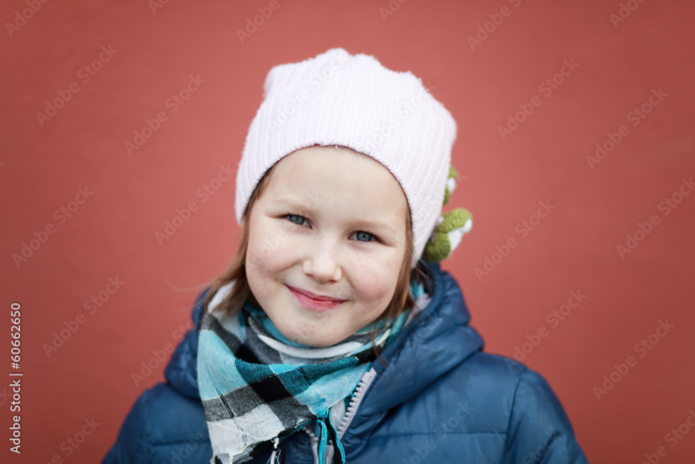 Happy little girl outdoor portrait Happy little girl outdoor portrait