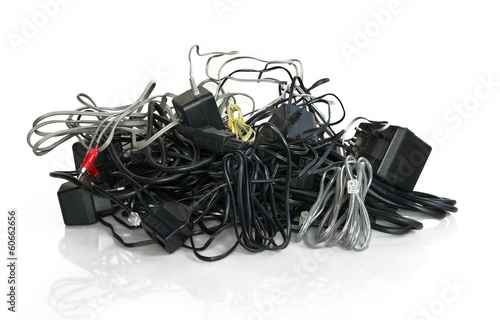 Industrial waste - a heap of useless cables