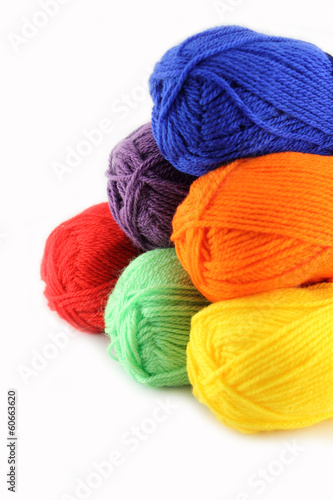 Wool on white background