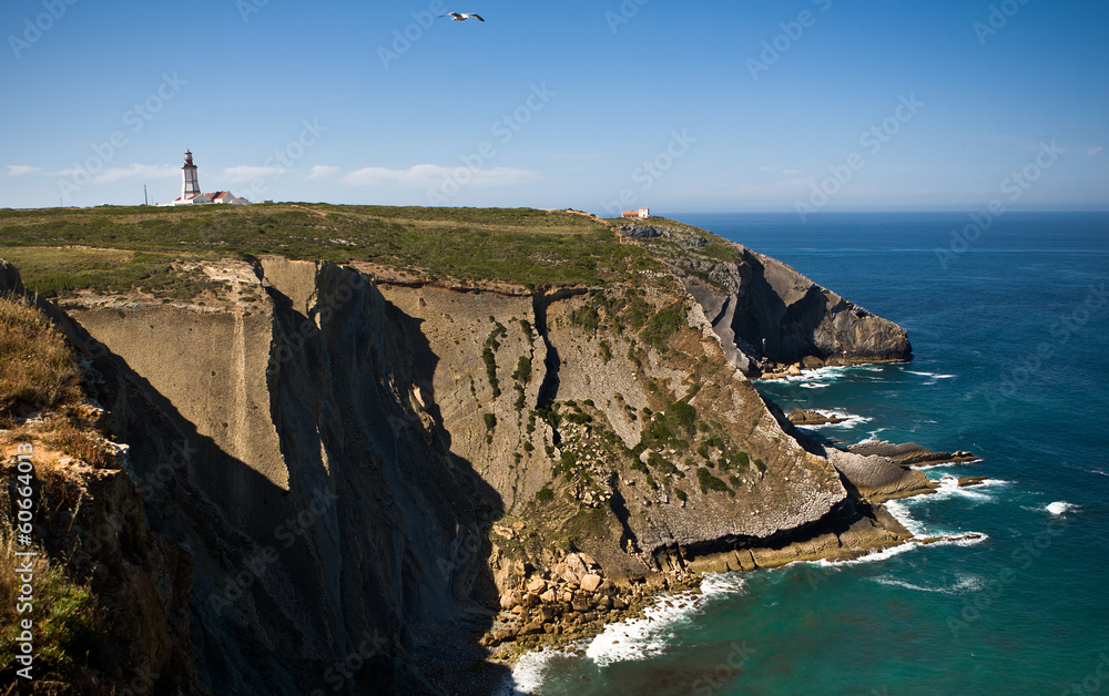 Cape lighthouse and cliff