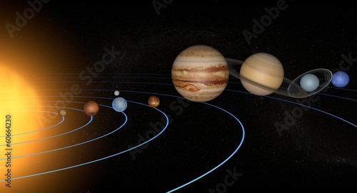 Sistema solare pianeti spazio universo sole #60664230