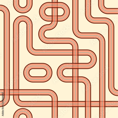 intertwist retro tapes on dark background seamless pattern
