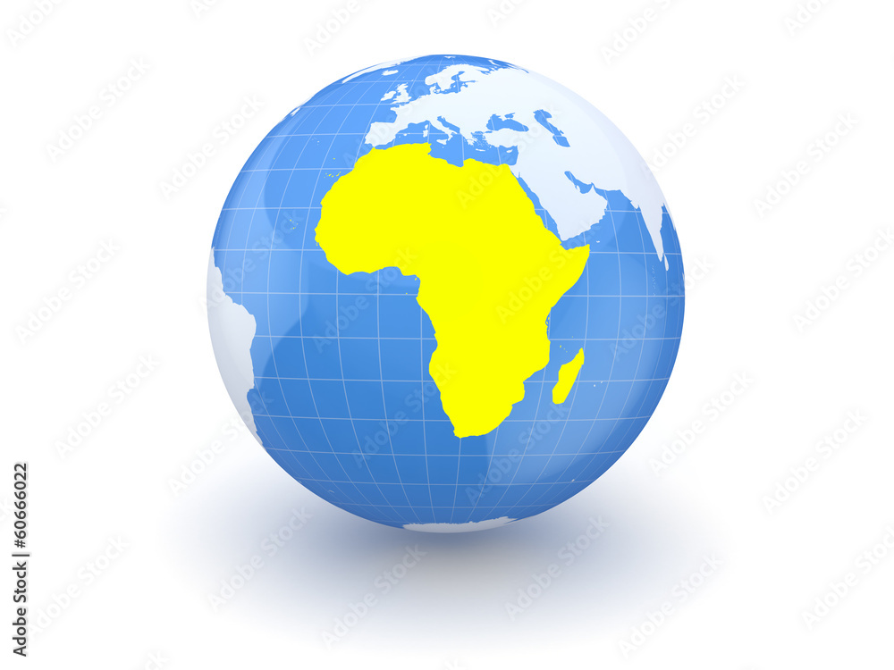 Globe. 3d. Africa.