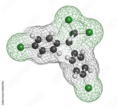 DDT (dichlorodiphenyltrichloroethane) molecule. photo