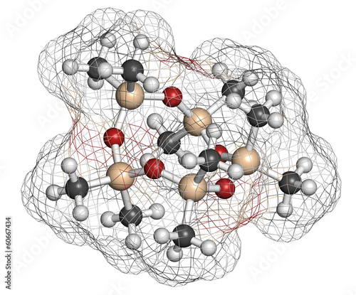 Decamethylcyclopentasiloxane (D5) molecule. photo