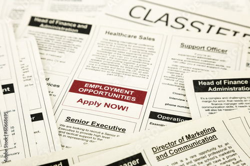 job opportunity classifieds ads, apply now © vinnstock