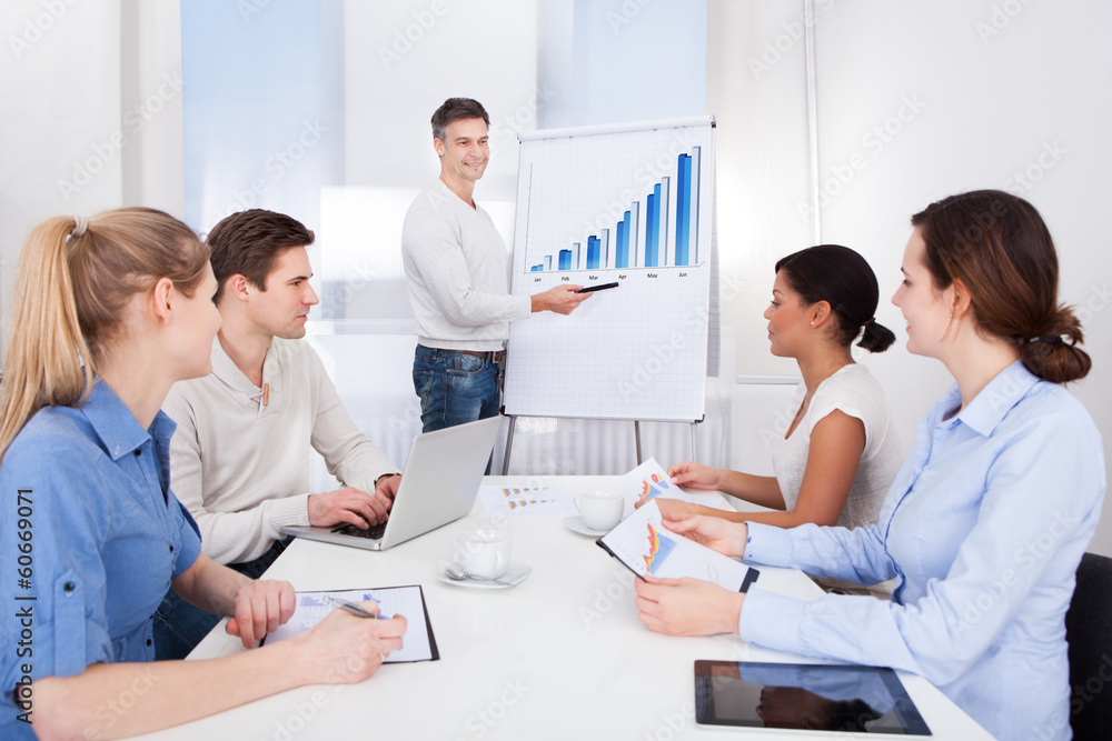 Businessman Giving A Presentation In Meeting Businessman Giving A Presentation In Meeting