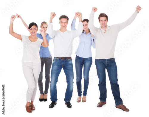 Group Of People Raising Hand