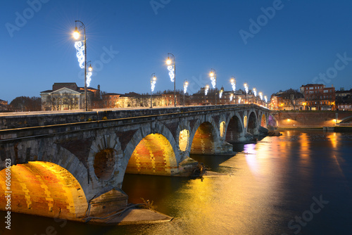 Fototapeta Pont-Neuf de nuit à Toulouse
