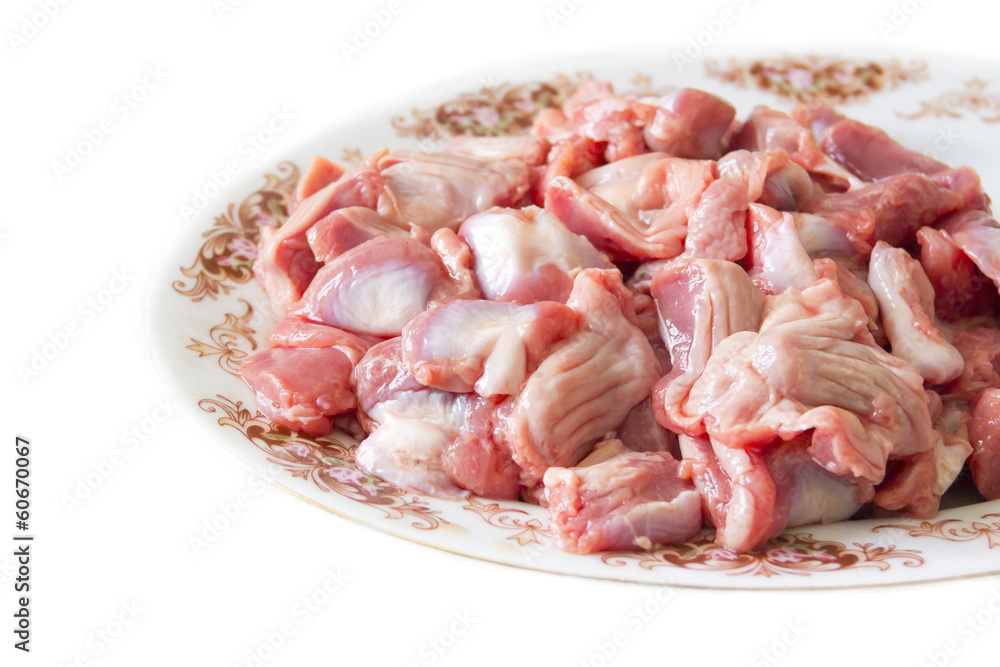 Raw chicken gizzards Raw chicken gizzards