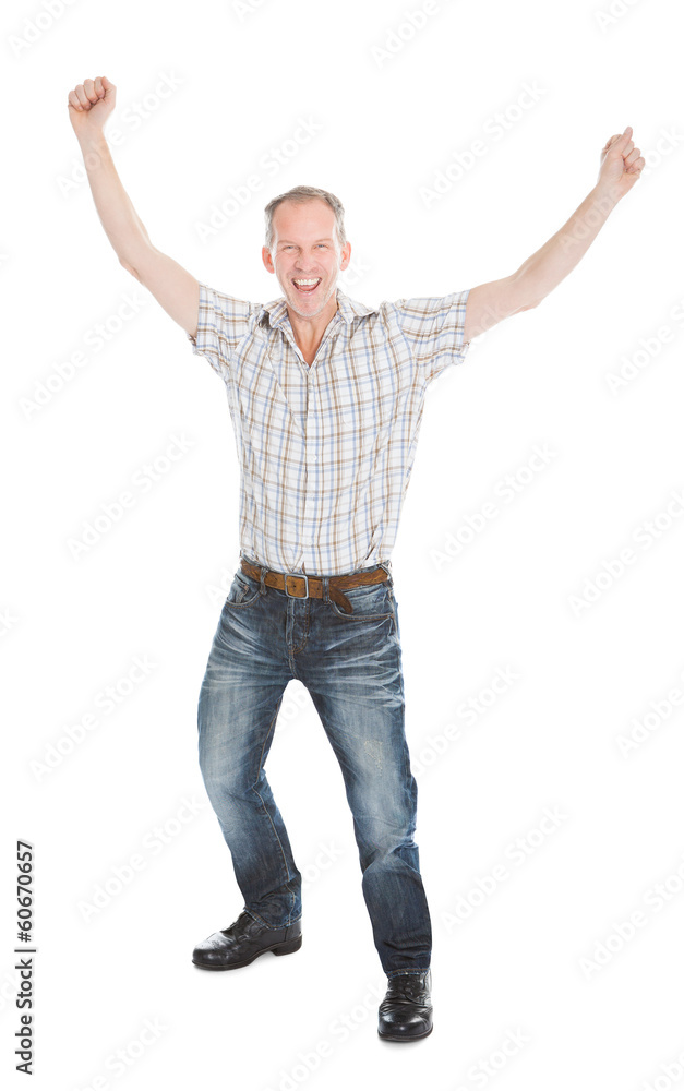 Portrait Of A Excited Mature Man Portrait Of A Excited Mature Man