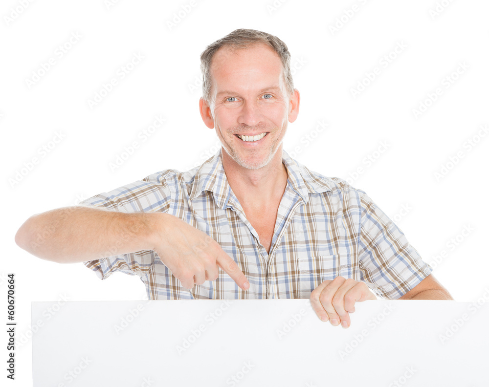 Mature Man Holding Placard Mature Man Holding Placard