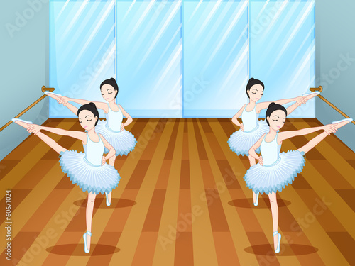 Ballet dancers rehearsing at the studio