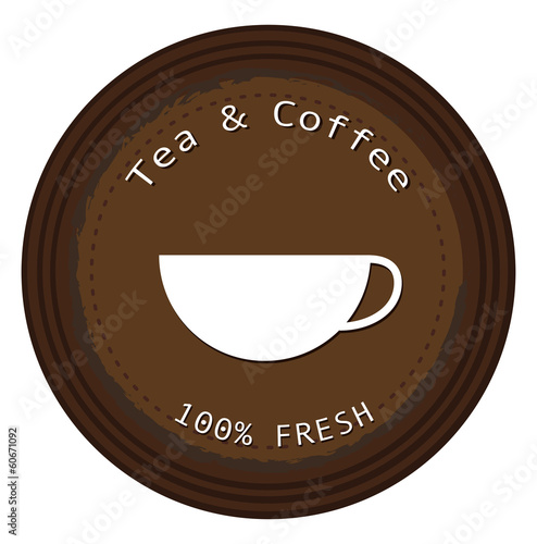 A label for the fresh tea and coffee