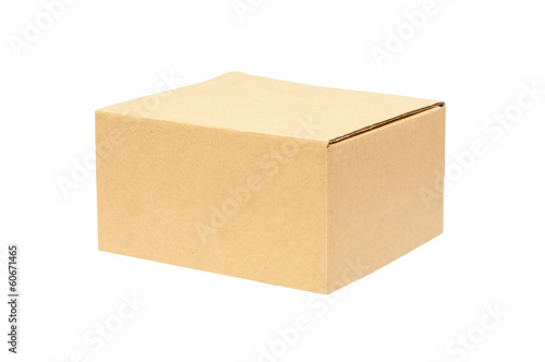 Cardboard box with isolated on white © yotrakbutda