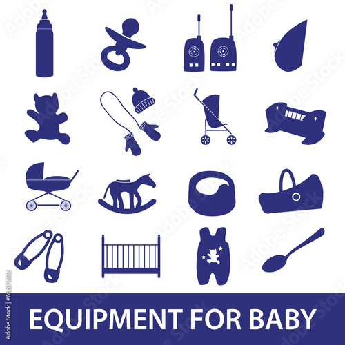 equipment for baby icon set eps10
