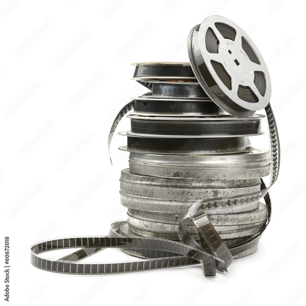 Fototapeta premium Old film strip isolated on white background
