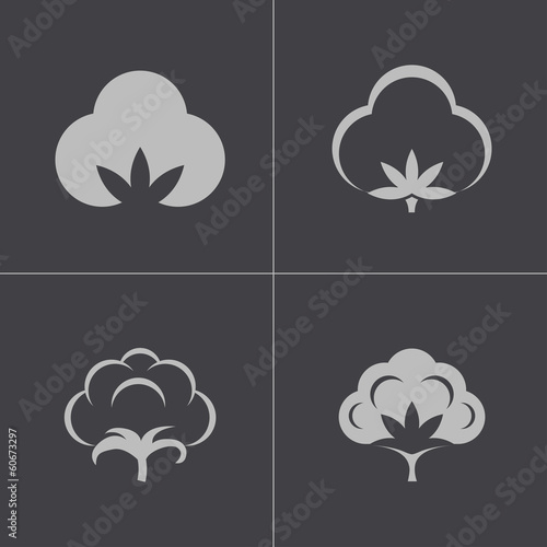 Vector black cotton icons set
