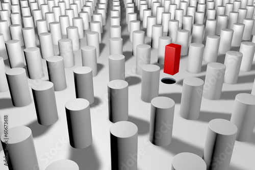 square peg in a round hole