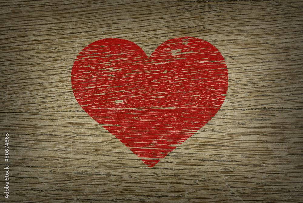 drawing love symbol on old wooden wall drawing love symbol on old wooden wall