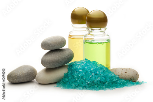 Stones  sea salt and shampoo