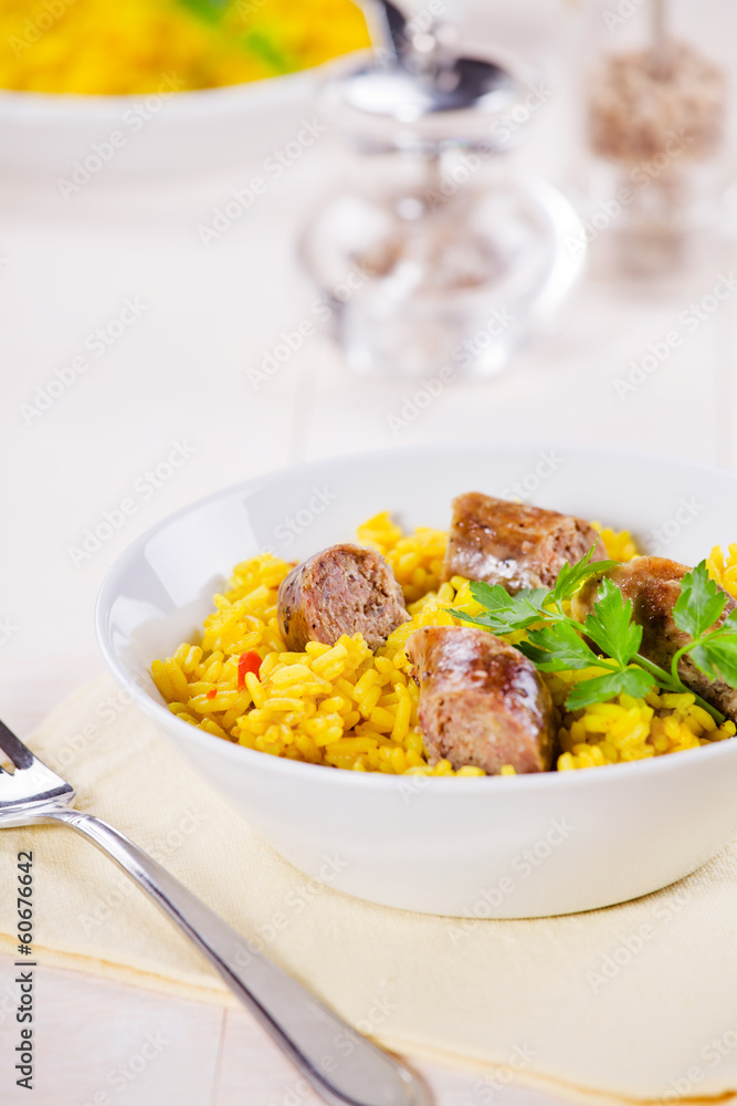 Sausages And Curry Rice Sausages And Curry Rice