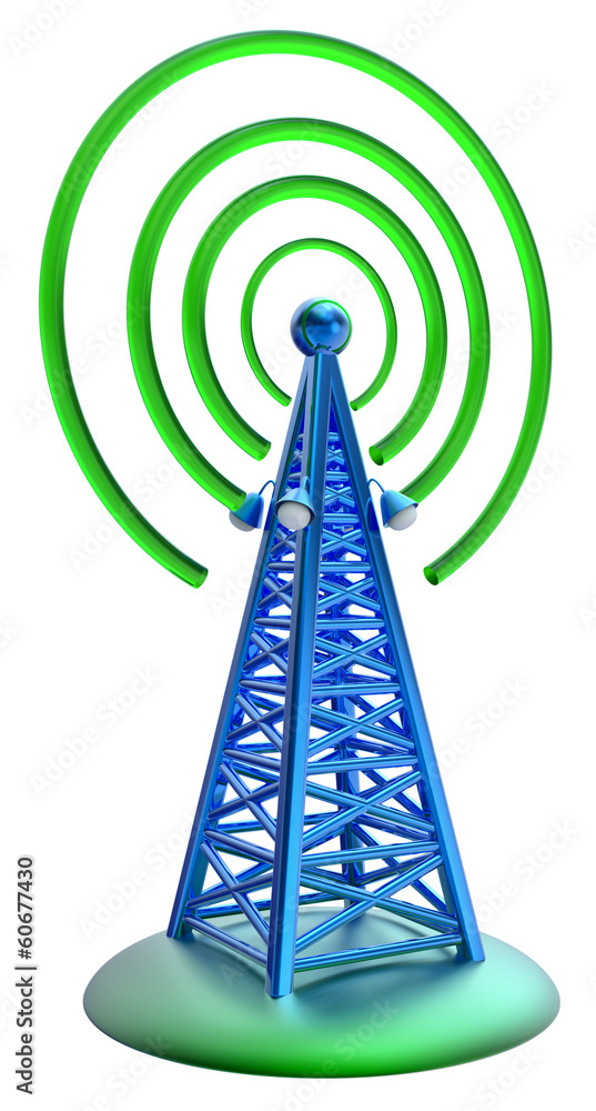 digital transmitter sends signals from high tower