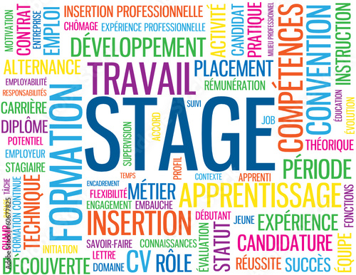 Diapositive "STAGE" (formation continue emploi travail études)