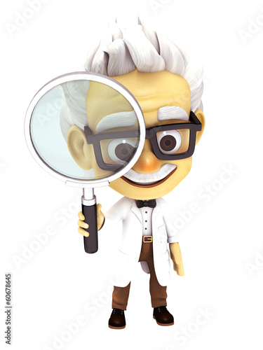 Professor with search glass