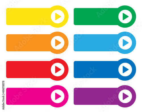 WEB BUTTONS POSTER (website arrows rainbow colours retro style)