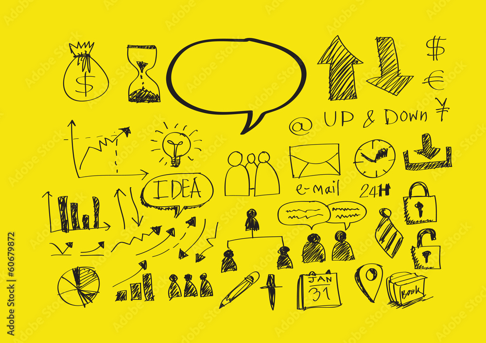 Obraz premium hand doodle Business doodles