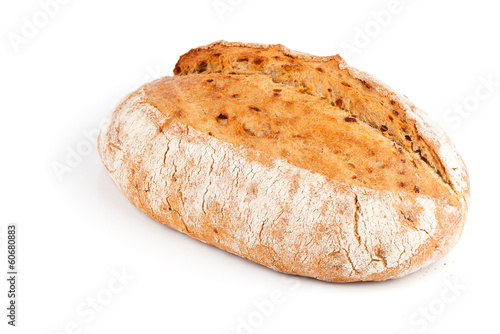 bread with onion, over white background